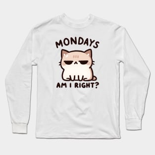 Cat's Take on the Monday Blues Long Sleeve T-Shirt